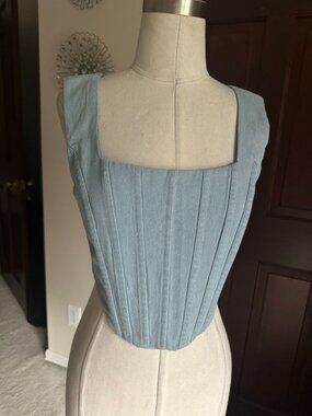 edit by nine blue corset style top, full back zipper closure Medium